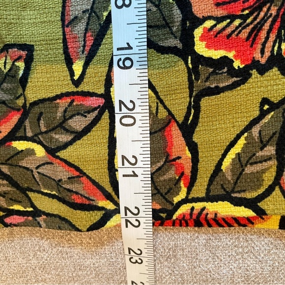 Ann Taylor LOFT Vintage 90's Floral Barkcloth Zip Back Kick Pleat Pencil Skirt - Picture 8 of 10